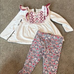 Rachel Zoe White and Pink Embroidered Top